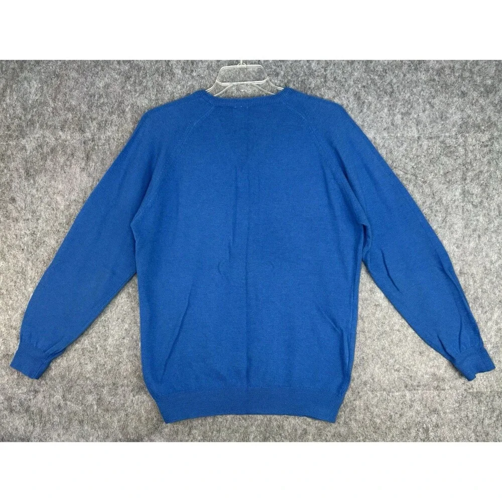 Vtg Honda Blue V-Neck Wool Long Sleeve Men’s Sweater XL